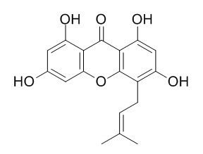 1,3,6,8-tetrahydroxy-4-
(3-methyl-2-buten-1-yl)-9H-Xanthen-9-one