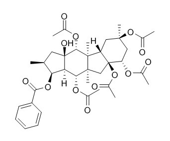 5,8,9,10,14-Pentaacetoxy-
3-benzoyloxy-15-hydroxypepluane