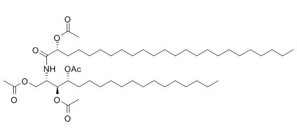 2-(2'-Hydroxytetracosanoylamino)-
octadecane-1,3,4-triol tetraacetate