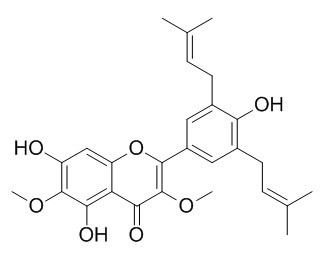 5,7,4'-Trihydroxy-
3,6-dimethoxy-3',5'-diprenylflavone