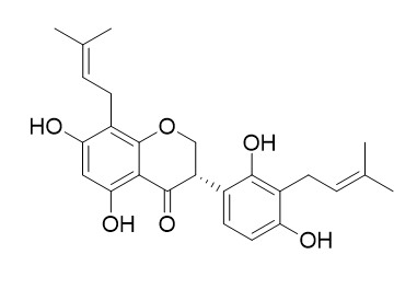 5,7,2',4'-Tetrahydroxy-
8,3'-di(γ,γ-dimethylallyl)-isoflavanone