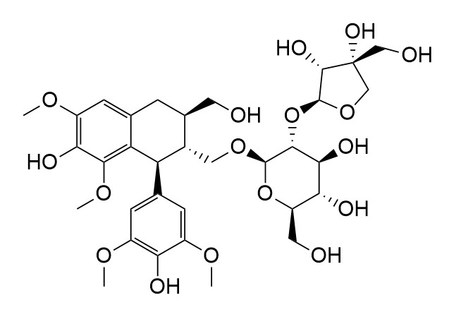 (+)-Lyoniresinol-3alpha-O-beta-D-apiofuranosyl-( 1→2) -beta-D-glucopyranoside